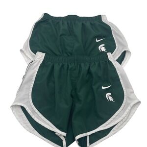 Lot of 2 Michigan State Spartans Nike Women Running Shorts Lined Performance MSU